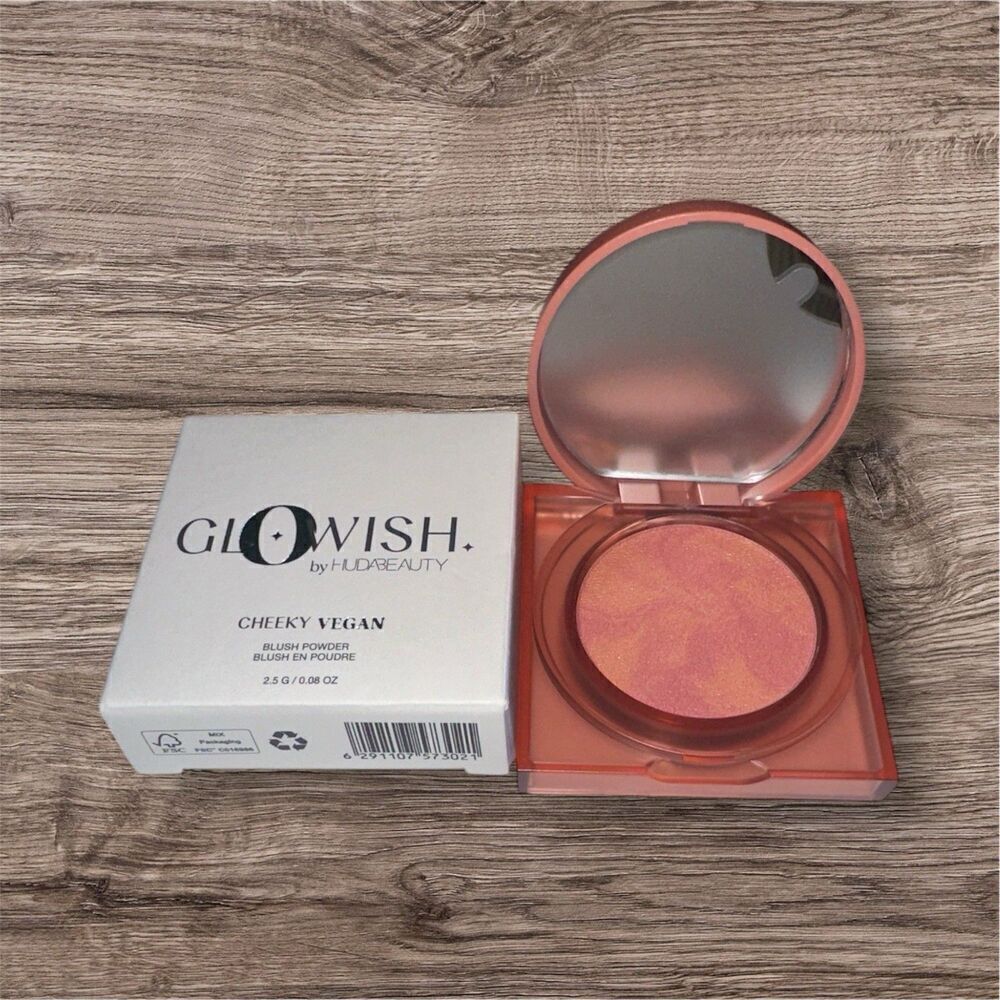 Huda Beauty GloWish Cheeky Vegan Blush Powder - Sassy Saffron - .08 oz 2.5g New